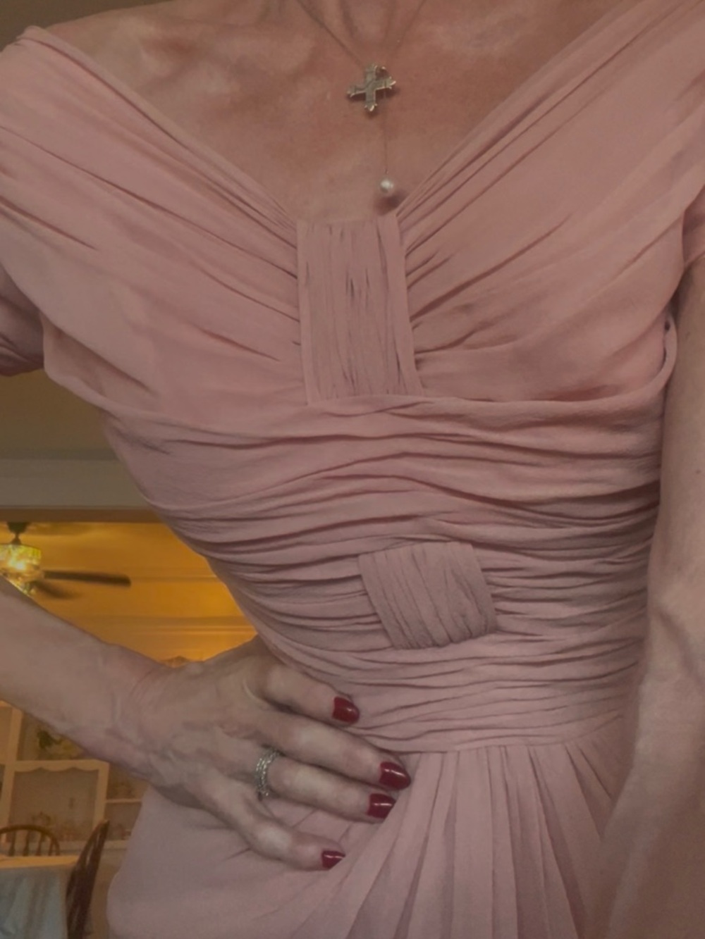 Ballerina pink vintage Carol Robins chiffon Dress XS